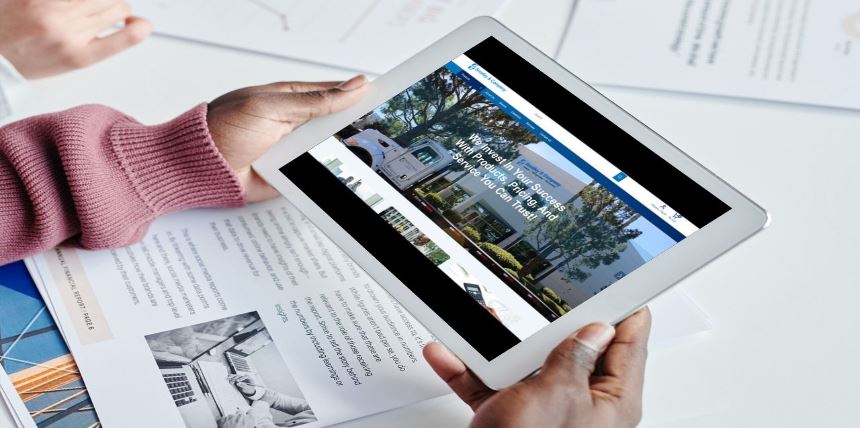 Smalley and Company Website on Tablet
